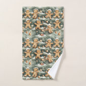 Kerstpatroon van peperkoek en ornament bad handdoek (Handdoek)