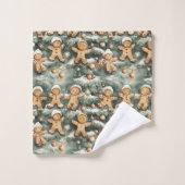 Kerstpatroon van peperkoek en ornament bad handdoek (Wasdoekje)