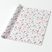 kerstpatroon van Robin Bird, Lollypops, sneeuw Cadeaupapier (Uitgerold)