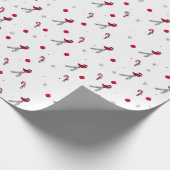 kerstpatroon van Robin Bird, Lollypops, sneeuw Cadeaupapier (Hoek)