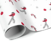 Kerstpatroon van Robin-vogel, lolly's, sneeuw Cadeaupapier (Rol Hoek)