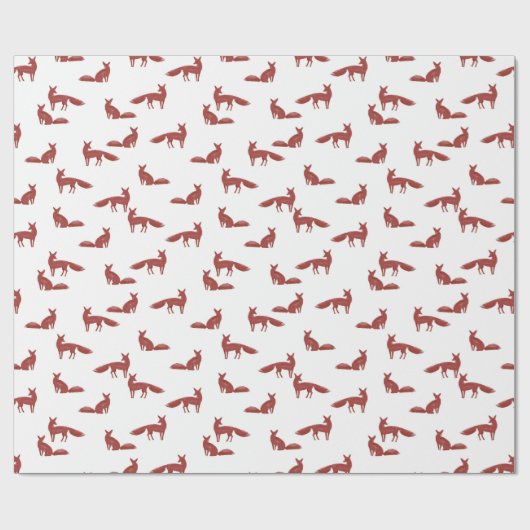 kerstpatroon van rode koeien op wit cadeaupapier (Vlak)