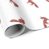 Kerstpatroon van rode vossen in winters sneeuwland cadeaupapier (Rol Hoek)