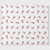 Kerstpatroon van rode vossen op wintersneeuw cadeaupapier (Vlak)