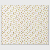 Kerstpatroon van sparrenbomen. Goud op wit Cadeaupapier (Vlak)