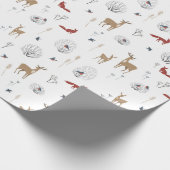 Kerstpatroon van wilde dieren in de winter cadeaupapier (Hoek)