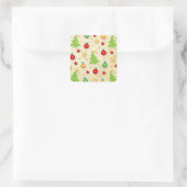 kerstpatroon vierkante sticker (Tas)