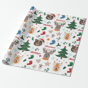 kerstpatroon voor dieren cadeaupapier