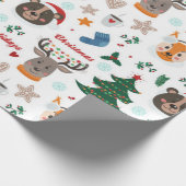 kerstpatroon voor dieren cadeaupapier (Hoek)