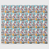 kerstpatroon voor feestdieren cadeaupapier (Vlak)