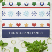 Kerstpatroon voor gnomen & Snowflakes - Naam Theedoek (Gevouwen)