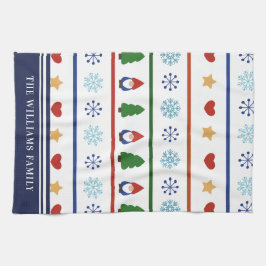 Kerstpatroon voor gnomen & Snowflakes - Naam Theedoek