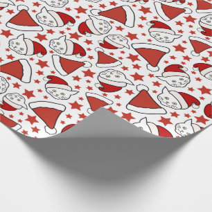 kerstpatroon voor kat en kerstmis cadeaupapier