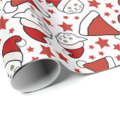 kerstpatroon voor kat en kerstmis cadeaupapier (Rol Hoek)