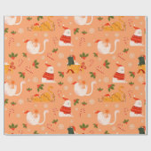 Kerstpatroon voor kattenkatten spelen cadeaupapier (Vlak)