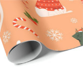 Kerstpatroon voor kattenkatten spelen cadeaupapier (Rol Hoek)