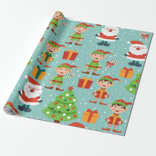 Kerstpatroon voor kerstmis en kerstmis voor kerstm cadeaupapier (Uitgerold)