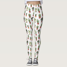 kerstpatroon voor kerstmis in Santa Planten Housep Leggings