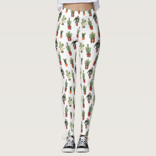 kerstpatroon voor kerstmis in Santa Planten Housep Leggings