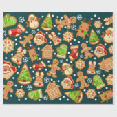 Kerstpatroon voor koekjes cadeaupapier (Vlak)