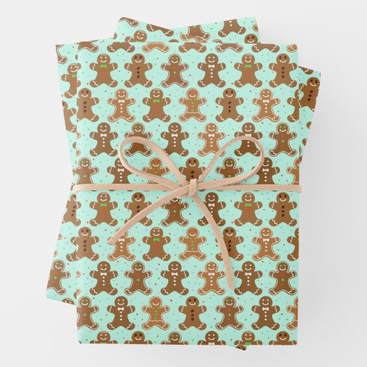 Kerstpatroon voor ontbijtkoek inpakpapier vel (In situ)