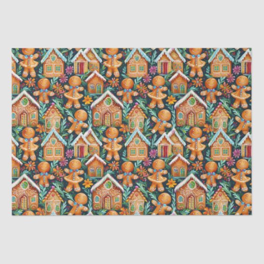 kerstpatroon voor ontbijtkoek tissuepapier (Voorkant)