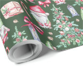 Kerstpatroon Waterverf cadeau Cadeaupapier (Rol Hoek)