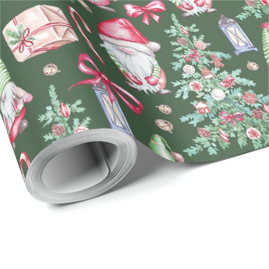 Kerstpatroon Waterverf cadeau Cadeaupapier (Rol Hoek)