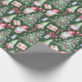 Kerstpatroon Waterverf cadeau Cadeaupapier (Hoek)