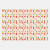 kerstpatroon Waterverf Inpakpapier Vel (Voorkant 3)