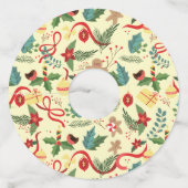 kerstpatroon wijnglaslabel (Voorkant)