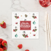 Kerstpatroon Winter Bird Gepersonaliseerd Bedrijf Servet (Insitu)