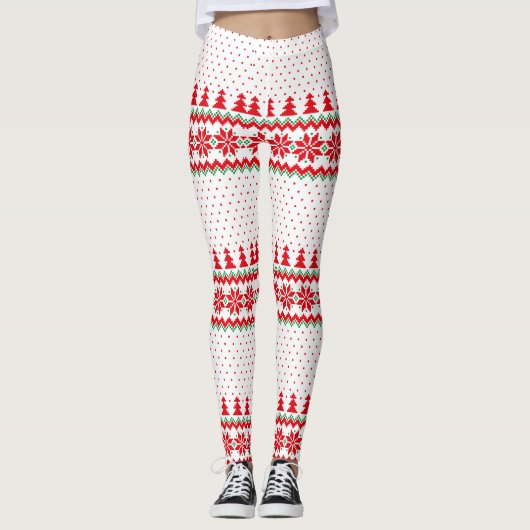 Kerstpatroon Xmas Leggings, Kerstoutfit Leggings (Voorkant)