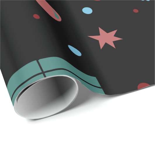 Kerstpatroon zwart cadeaupapier (Rol Hoek)