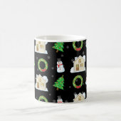 Kerstpatroon - Zwarte achtergrond Koffiemok (Center)