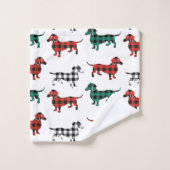 kerstpatroonbuffel met gedeponeerde dachshunds bad handdoek (Wasdoekje)