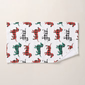 kerstpatroonbuffel met gedeponeerde dachshunds bad handdoek (Handdoek)