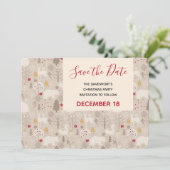 Kerstpatroondieren in Cute Woodland Save The Date (Staand voorkant)
