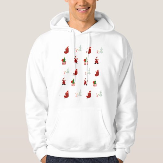 kerstpatroonflaun hoodie (Voorkant)