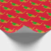 kerstpatroongemberkat in Green Xmas jumper Cadeaupapier (Hoek)