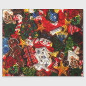 kerstpatroonglanzend verpakkingspapier cadeaupapier (Vlak)