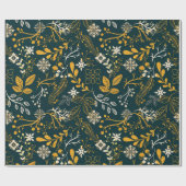 Kerstpatroongoud en wit cadeaupapier (Vlak)