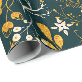 Kerstpatroongoud en wit cadeaupapier (Rol Hoek)