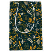 Kerstpatroongoud en wit medium cadeauzakje (Voorkant)