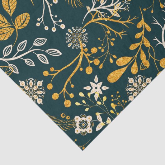 Kerstpatroongoud en wit tissuepapier (Detail)