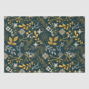 Kerstpatroongoud en wit tissuepapier