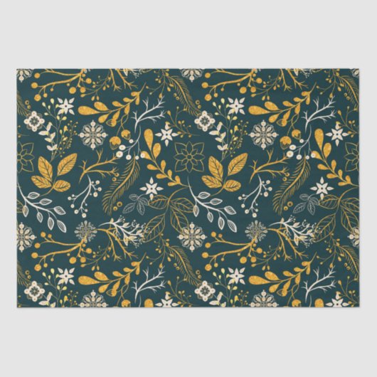 Kerstpatroongoud en wit tissuepapier (Voorkant)