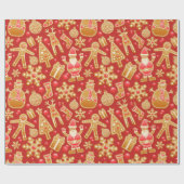 kerstpatroonkerstboom Rudolph Snowman Cadeaupapier (Vlak)