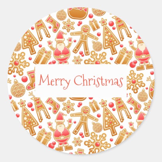 kerstpatroonkerstboom Rudolph Snowman Ronde Sticker (Voorkant)