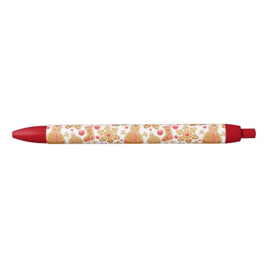 kerstpatroonkerstboom Rudolph Snowman Zwarte Inkt Pen (Voorkant)
